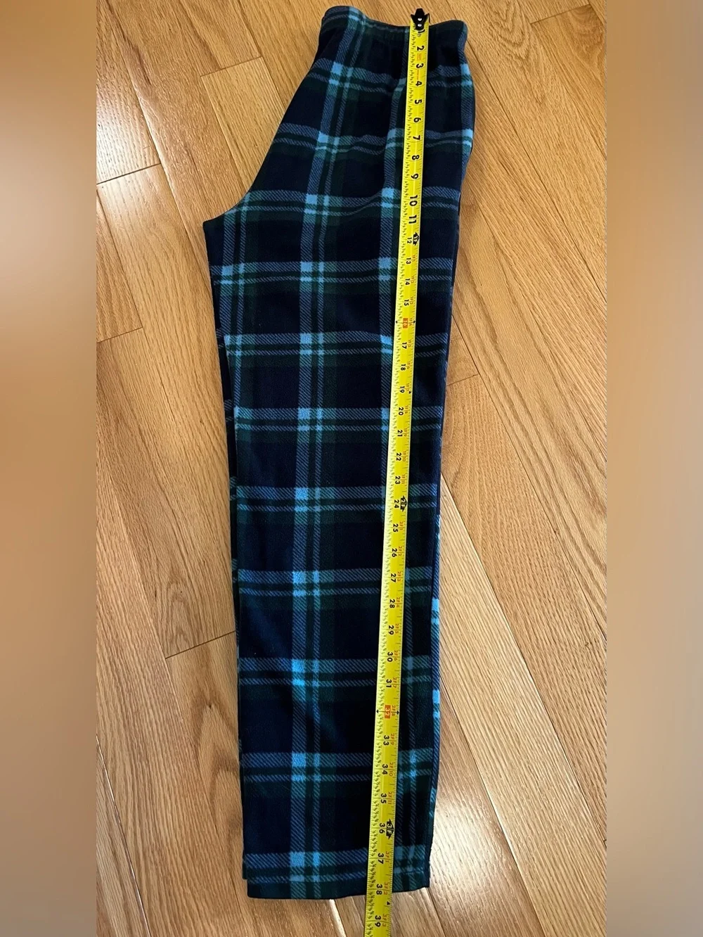 Aeropostale Fleece Navy and Green Plaid Sleepwear Pant
